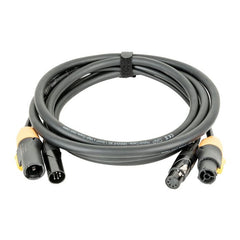 DAP ProPower True1 / XLR 5 pole Hybrid Cable 6m DMX Lighting Combo Lead