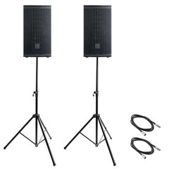 2x Audiophony Myos08A 8″ Active Loudspeaker - 700W RMS Inc Stands & Cables