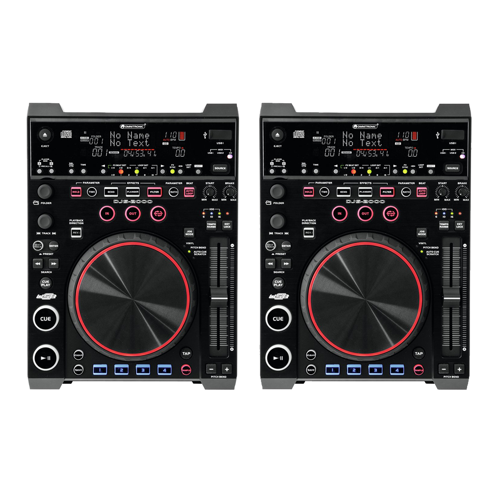 Cdj Console 2x Omnitronic DJS-2000 CDJ Player Media CD Console Midi Controller DJ ...