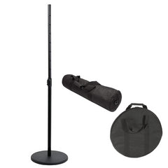 2x Thor Round Base PA Speaker Stand Black inc Carry Bags
