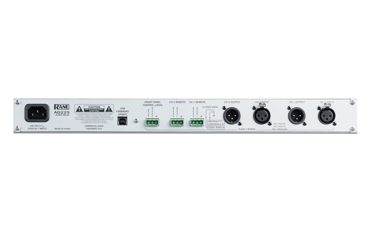 Rane AD22S Audio Delay Rack Unit Two-input, Two-output – Simply Sound ...