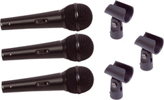 Soundlab Dynamic Microphone Kit with 3 Microphones and Carry Case