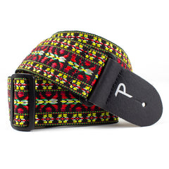 Perris 288 2" Retro Hootenanny Poly Guitar Strap Yellow Red