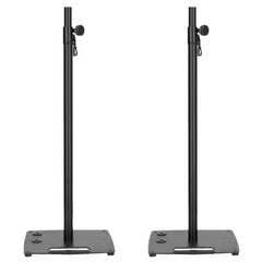 2x Gravity LS 431 C B Lighting Stand and Speaker Stand with Compact, Square Steel Base and Off-Centre Mounting Option