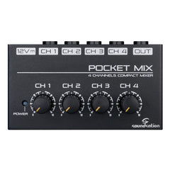 Soundsation Pocket-Mix Mini Mixer 4 Channel Microphone Line Mixer