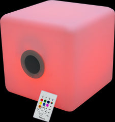 Ibiza Light Cube extérieur éclairé par batterie IP44 LED avec haut-parleur et Bluetooth