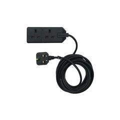 Masterplug 2 Gang 4 m 13 A HD-Netzverlängerungskabel, schwarz (EXS1324B)