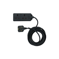 Masterplug 2 Gang 4m 13A HD Mains Extension Lead, Black (EXS1324B)