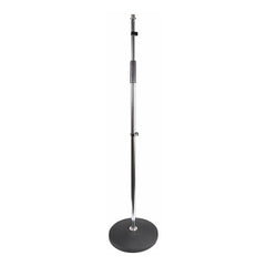 Support de microphone chromé à base ronde robuste Pulse