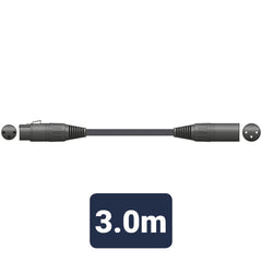 Citronic Braid XLRF-XLRM Blk 3m