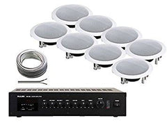 Pulse Ceiling Speaker White 280W PA Sound System Package
