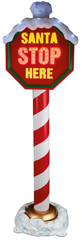 Santa Exit Sign 1.5m Santa Stop Here Light Up Sign Christmas Lighting – Simply Sound ...