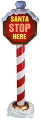 1,5 m großes Leuchtschild „Santa Stop Here“ für Weihnachtsbeleuchtung