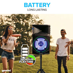 Gemini Sound GSW-T1500Pk Portable Water Resistant Wireless Bluetooth Party Speaker