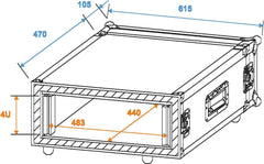 Roadinger Verstärker-Rack Sp-2, 4 HE, stoßfest
