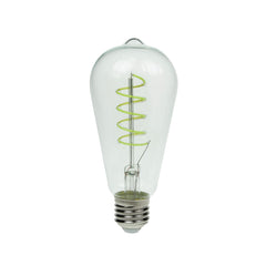 Prolite 4W LED ST64 Spiral Funky Filament Lamp ES, Green