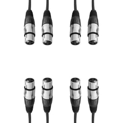 4 x W Audio 0,25 m XLR-Adapterkabel (weiblich auf weiblich).
