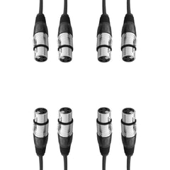 4x W Audio 0.25M XLR Female to Female Gender Changer Adaptor Lead Cable