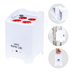 LEDJ White Rapid QB1 Hex LED Uplighter Battery Wireless LED Lighting DMX Disco DJ