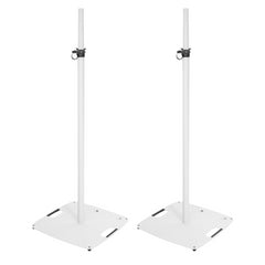 2x Support d'enceinte à base carrée Omnitronic BPS-3 XL Blanc - S'étend jusqu'à 2,3 M