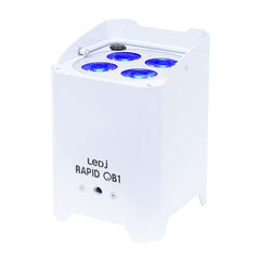 LEDJ Rapid QB1 Kabelloser LED-Uplighter (RGBW) in weißem Gehäuse