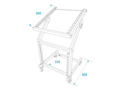 Support Rack Omnitronic 12U/10U réglable sur roulettes