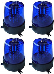 4x Ibiza Blue LED XL Beacon Effect Light Police Style Disco DJ Effect Revolving