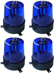 4x Ibiza Blue LED XL Beacon Effect Light Police Style Disco DJ Effect Revolving