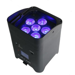8x Thor LED Battery LED Uplighter 6x 18W RGBAUV DMX App Control inc charging flightcase
