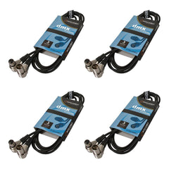 4x Accu-Cable Right Angled DMX Cables (3.0m)
