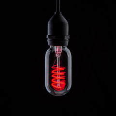 Prolite 4W LED T45 Funky Spiral Filament Lamp ES, Red