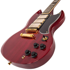 Vintage Vs6 3 Pick Up Guitar - Gold Hardware - Cherry Red