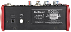 Citronic CSM-4 Compact Mixer 4Ch Bluetooth USB Digital FX Mixing Desk Studio Karaoke