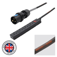 LEDJ 2m 16A Plug to 4 Gang 13A Socket Cable