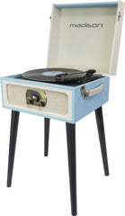 Madison Turntable Record Player Built in Speaker Retro Case on 4 Legs HIFI Sound System