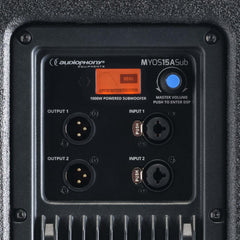 2x Audiophony Myos15ASub 15" Subwoofer 1000W RMS
