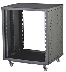 Pulse 12U 19" Universeller offener Rackschrank mit Rollen, Schwarz für Serverdaten