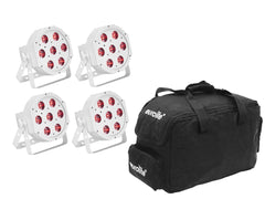 Eurolite Set 4x LED SLS-7 HCL Spot blanc + Sac souple