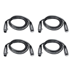 4x Chauvet DJ 3P XLR DMX Cable Lead 10FT Disco DJ DMX