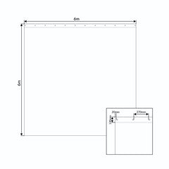 LEDJ 6m x 6m Black Serge Drape Curtain Backdrop