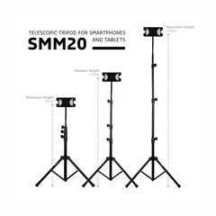 Ibiza SMM20 Telescopic Tripod with Gooseneck for Tablet inc Bag