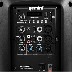 Gemini AS-2108BT Active Loudspeaker 8" 500W Bluetooth USB