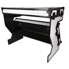 Showgear Portable Z-Style Table Hybrid Flight Case & Workstation White DJ