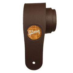 Thalia Gibson 2.5" Dark Chocolate Strap - Aaa Hawaiian Koa With Gibson Pearl Logo