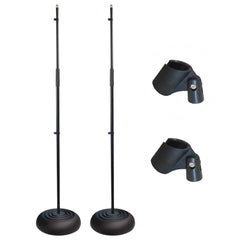 2x Thor MS001 Round Base Microphone Stands