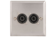 avlink Wallplate 2 x 4-polige Lautsprecherbuchse