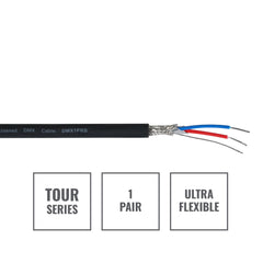 eLumen8 TOUR Screened 1 Pair DMX Cable DMX1PRB, 100m Drum Black