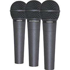 3 microphones Behringer XM8500 Ultravoice avec étui de transport et clips