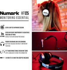 Numark HF125 - Ultra-Portable Professional DJ Headphones with 6ft Cable *B-Stock