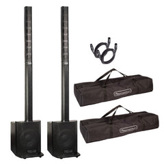 2x Powerwerks System One Powered Column Array System PA Bluetooth 1050W